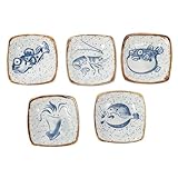 DECORNIJIA 5 piezas Platos de para Condimentos con Diseño Artístico Platos para Salsa de Soja y Vinagre para Servir Aperitivos y Acompañamientos Reuniones Familiares Reutilizable