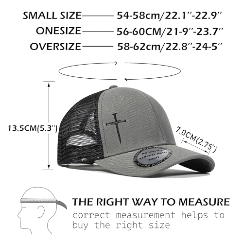 Image of Christian Hats for Men Women,Jesus 3 Nail Cross Hat Christian Religious Gifts for Birthday /Christmas