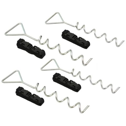 Ultrasport Ground anchoring with cutting discs, ground anchor set for trampolines, swings, garden shed, play tower and much more,4 galvanized steel ground screws, adjustable safety straps approx. 40cm Cover
