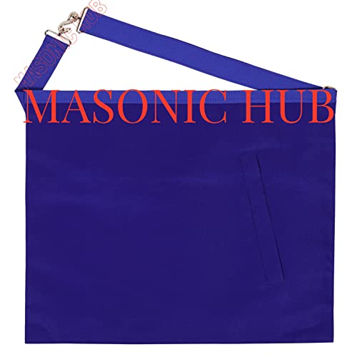 Masonichub Masonic Master Mason Apron 100% Lambskin White Leather Blue Lodge Apron Hand Embroidered |G Square And Compass #TOP4