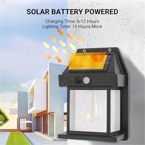 Colector solar con luz LED exteriores casa jardín valla sensor linterna energía Black Plus 3
