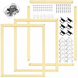 DoubleFill 3 Pack 12x16 Inch DIY Canvas Stretcher Bars Canvas Frame Wood Frames Kit Easy to Assemble for Prints, Posters, Oil Painting, Painting, Embroidery Stitch and Needlepoint Arts