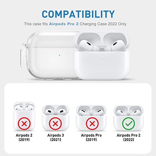 Valkit Compatible Airpods Pro 2 Case Clear With Lock, Shockproof Airpods Pro 2Nd/1St Generation Case Soft Transparent Protective Cover With Lanyard Ipods Pro 2 Skin For Airpods Pro 2Nd/1St Gen #TOP2
