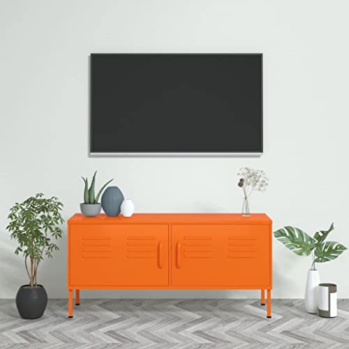 Générique Meuble TV Orange 105x35x50 cm Acier,Meubles,Meubles TV,336228