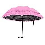 AKOOSY Faltbarer Spitzen-sonnenschirm Damen Uv-schutz Winddicht Leicht Tragbar Kompakt Reisegröße...