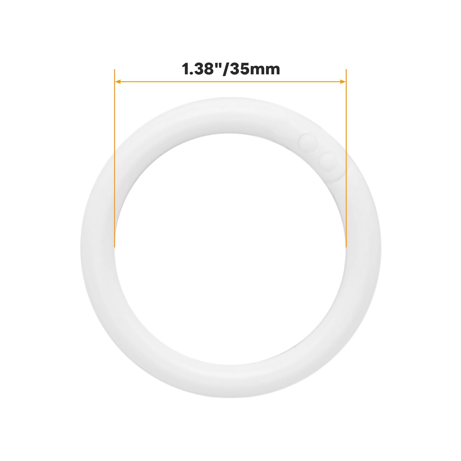 120 anelli in plastica per raccoglitori da 3,8 cm, anelli neri per raccoglitori, schede flash, portachiavi, schede indice, carta (35 mm, bianco)