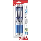 Pentel EnerGel RTX Retractable Liquid Gel Pen, (0.3mm) Needle Tip, Extra Fine Line, Blue Ink, 3-Pk (BLN73BP3C)