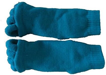 Zacr 1 Pair (2pcs) Lady Cotton Comfy Toes Foot Alignment Socks/Happy Feet Socks (blue1)