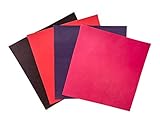 Pink Leather Scrap Bright Leather 4 Set Piece Mix: Pebbled, Purple, Red, Burgundy Leather 5x5 inches