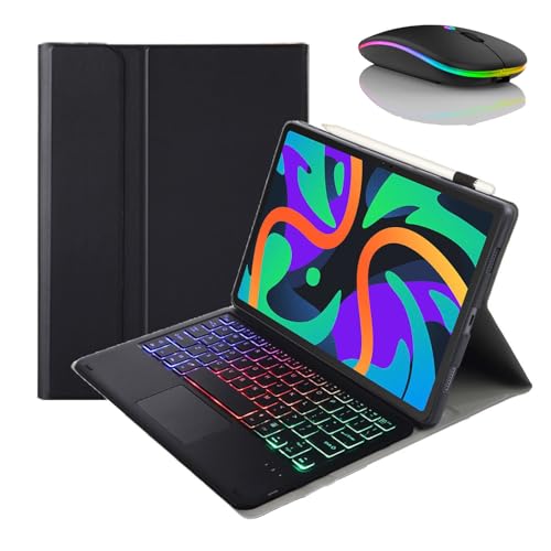 Lenovo Tab P12 Pro 12.7" 2025�p�L�[�{�[�h�P�[�X�A���M�z���_�[�����ABluetooth�}�E�X�t���}�O�l�b�g���E�����C�����X�o�b�N���C�g�L�[�{�[�h,��