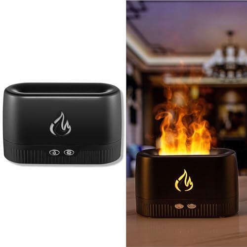 Difusor Umidificador de Ar para Aromaterapia Óleo Essencial - Com Luz Efeito de Fogo/Chamas 230ML (P
