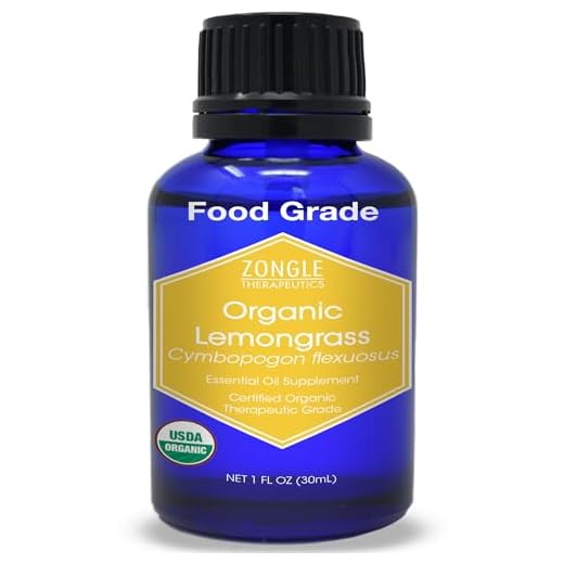 Zongle USDA Certified Organic Lemongrass Essential Oil, Safe to Ingest, Cymbopogon Flexuosus, 1 OZ