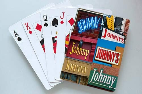 JOHNNY Personalized Playing Cards featuring photos of actual signs