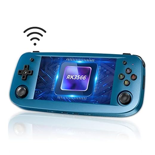 Anbernic RG503 Consolas de Juegos Portátil , 4.95 Pulgadas Videojuegos Portátil Built-IN 64G TF Card 4193 Juegos , RK3566 Chip Linux System Support 5G WiFi / Bluetooth 4.2 (Blue)