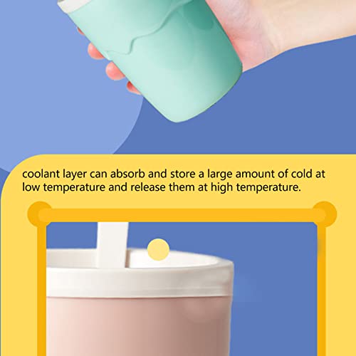Pssopp Slushy Cup Slushie Cup Slush Ice Cream Cup Tragbarer Squeeze Cup Squeeze Slushy Maker Cup für Kinder Hausgemachte Sommer DIY Milchshake Eismaschine (Grün) – Bild 5