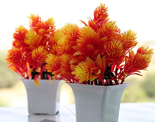 Image of Artificial Flowers for Decoration with Pot Combo of 1PCs Forest Bonsai Plant for Office Desk with Plastic Pot for Home Decoration Office Table Greenery Room Home Decor Plants (M2P)