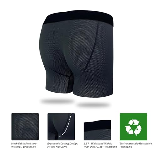 Men Boxer Briefs Mesh Knit Fast Dry Performance Sport Underwear No Ride-up Athletic Boxer Brief for Men4