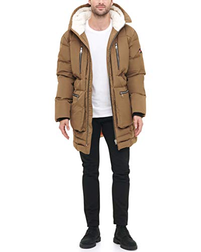 Image of Tommy Hilfiger Men's Heavyweight Quilted Sherpa Hooded Parka