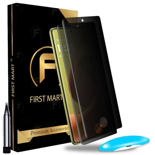 Image of FIRST MART Anti-Spy UV Tempered Glass for Motorola G85 | 9H Curved Display Screen Guard, Fingerprint Compatible | Pack of 2