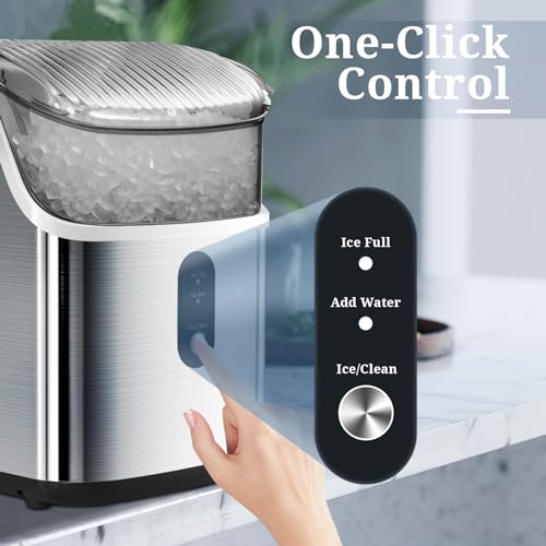 Antarctic Star Countertop Nugget Ice Maker - 35lbs/24h, Auto-Cleaning, One Button Operation for Home, Parties, and Camping