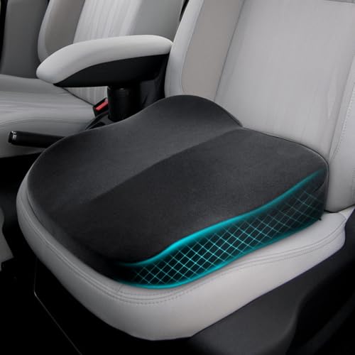 EZVEZS Sitzerhöhung Auto Erwachsene,Memory Foam Autositzkissen für Fahrersitz,Weiches & Komfortabel Sitzkissen Auto Vordersitze,Ergonomisches Sitzkeilkissen für Autositz,Bürostuhl,Rollstuhl,Road Trip