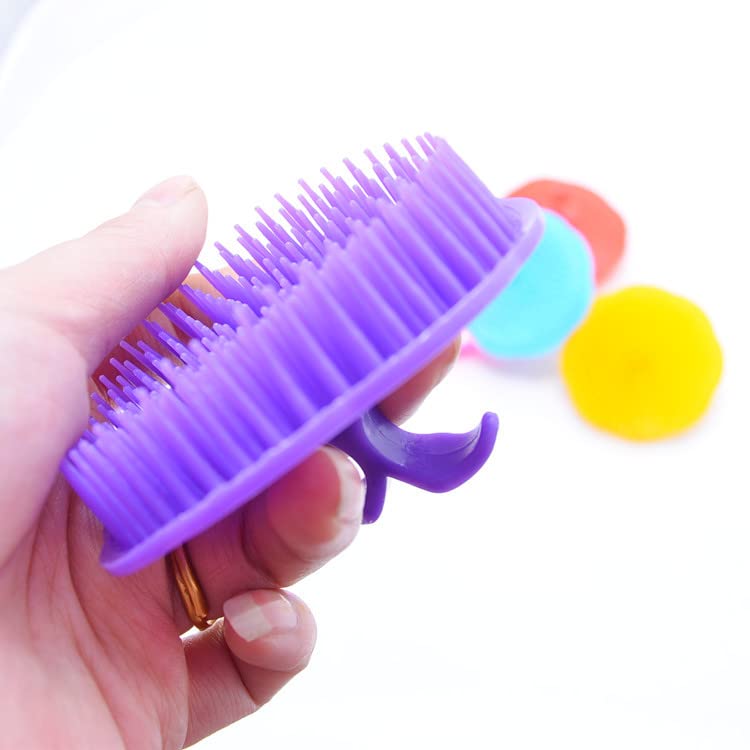 ayushicreationa Men and Women Silicone Hair Shampoo Scalp Massage Brush Shower Bathing Hair Comb Multicolor (2 PCS Comb) 2