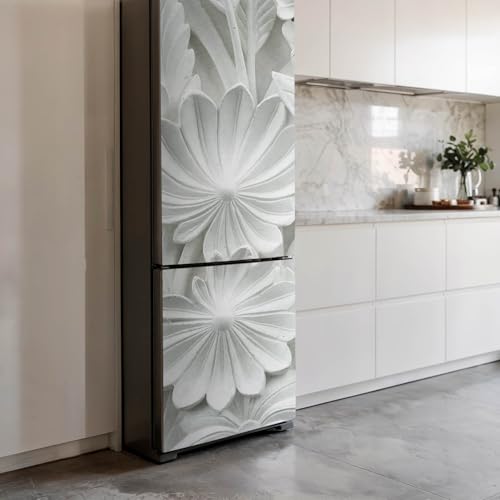 Decoración de Cocina Moderna usando Vinilos Florales para Nevera 190cm 4