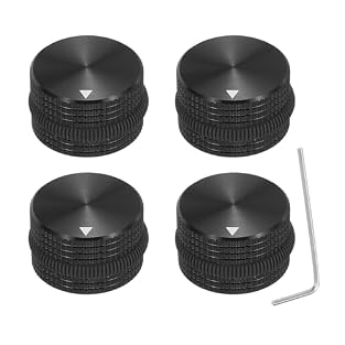 Aluminum potentiometer knob is a common sound adjustment device accessory. It is often used as an adjustment button for guitars, bass, AMPS, power amplifiers and other musical equipment. It is a great knob replacement for music lovers. Aluminium Allo...