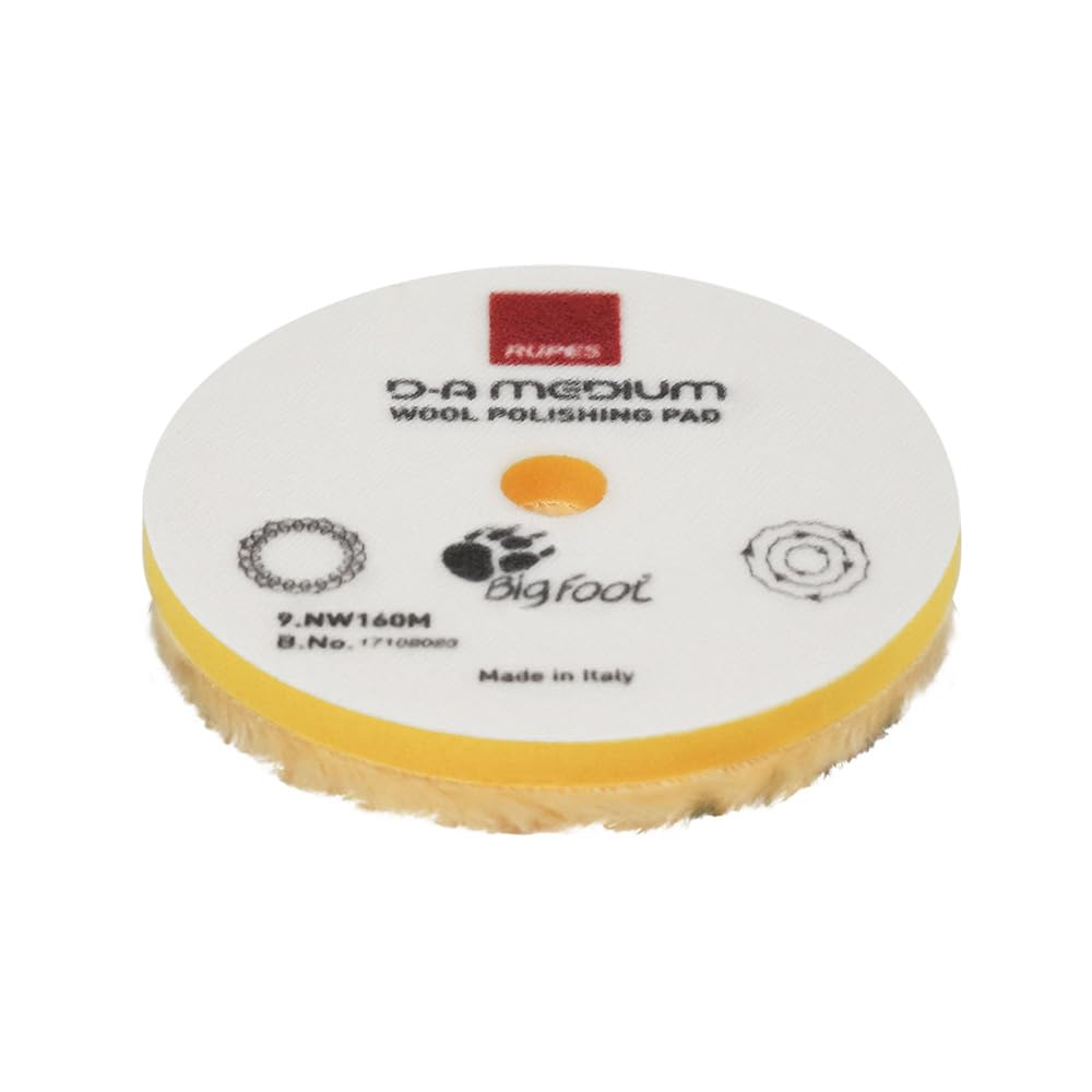 9. NW160M - Tampone per lucidatura in lana gialla, Precision Pro Medium – Ø 160 mm singolo pad