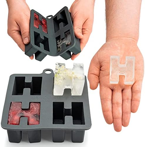 Large Letter H Silicone Tray: Unique Ice Cube Mold for Whiskey/Bourbon, Fun Chocolate Molds, Monogrammed Craft Alphabet Shapes