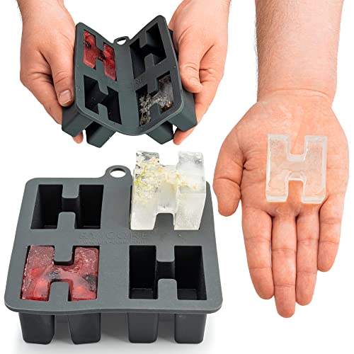 Large Letter H Silicone Tray: Unique Ice Cube Mold For Whiskey/Bourbon, Fun Chocolate Molds, Monogrammed Craft Alphabet Shapes #TOP2