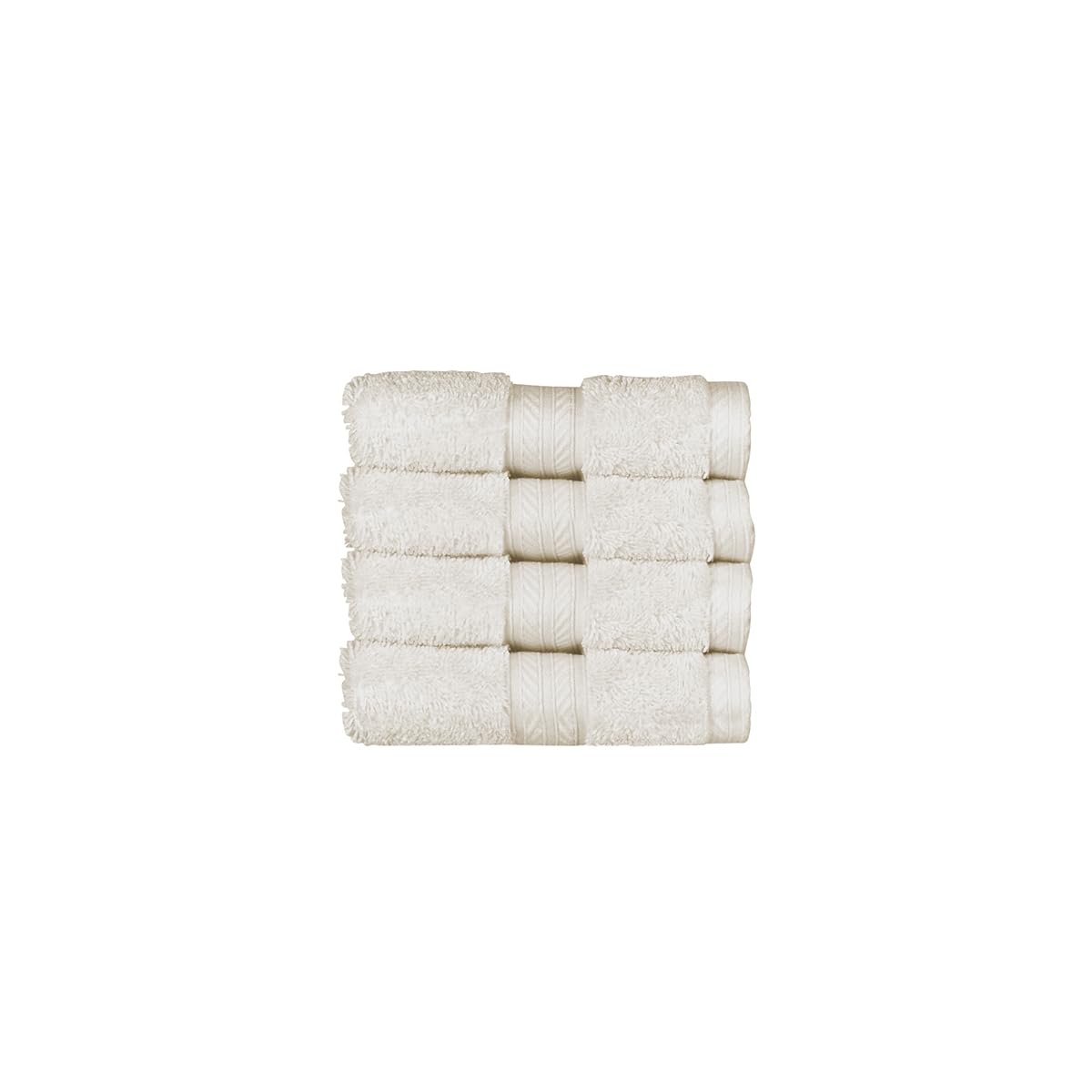 Christy Renaissance 4 Face Cloths Set | Parchment Off-White | 100% Egyptian Cotton | Luxuriously Soft and Super Absorbent | 675 GSM | 4 Wash Cloth Flannels