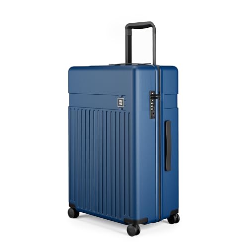 Image of EUME Cabin Pro 57 Cm and Classic Check - in Large 75 Cm Luggage Trolley Bags for Travel - Set of 2 (Midnight Blue) | Polycarbonate (PC) 8 Hinomoto Wheels Suitcase | Trolley Bags | Luggage Trolley