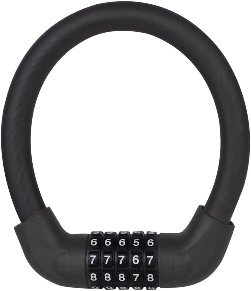 Bike Lock Bike Lock 5 Digit Code Combination Universal Bicycle Security Locking Equipment MTB Anti-Theft Accessories(Black 17.2x400mm)
