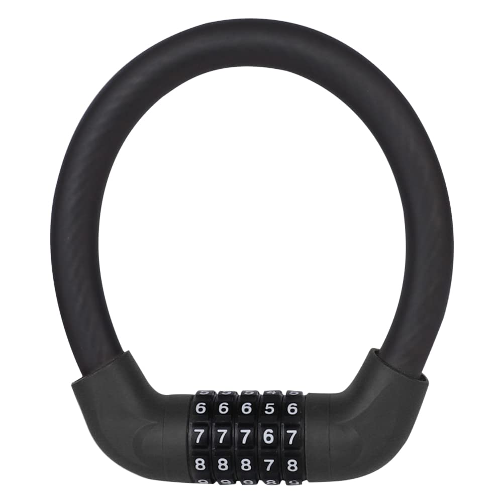Bike Locks Bicycle Combination Lock Universal 5-Digit Code MTB Bike Security Locks Motorcycle Scooter Anti-Theft Padlock(Black 17.2x400mm)