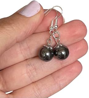Hematite Earrings - Silver Hematite Earrings - Crystal Earrings - Base Charka Stone - Silver Earrings - Metallic Earrings - Black Crystals