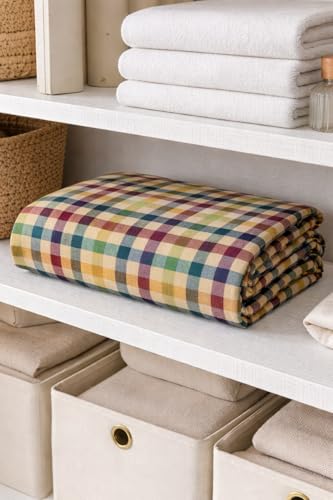 Image of CRAZYWEAVE 100% Cotton Bedsheet for Single Bed | Soft Breathable Cotton Bed Sheet | Comfortable All-Season Bedding | Durable & Skin Friendly Bed Sheet for Home & Hotel Use (Multicolor)