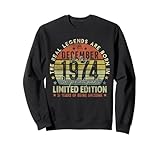 51st birthday real legends december 1974 51 years old men felpa