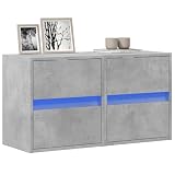 Con luces LED Solivagant Muebles TV de Pared Luces LED 2 uds Gris hormigón 41x31x45 cm,Gris,22kg
