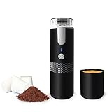LumoShine Portable Espresso Machine, Mini Espresso Maker, Cordless Coffer Maker Compatible Ground Coffee, Hand Coffee Make, K Cup Capsules, Electric Operated for Camping Outdoor Travel Black