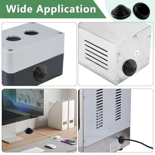 LPZMPZ 60 Stück Kabeldurchführung Wasserdicht Kabeltüllen Gummitüllen für Kabel 10 mm/20 mm/25 mm/30 mm Gummi Tower, für Kabel, Draht, Stecker, Elektrogeräte (Schwarz)