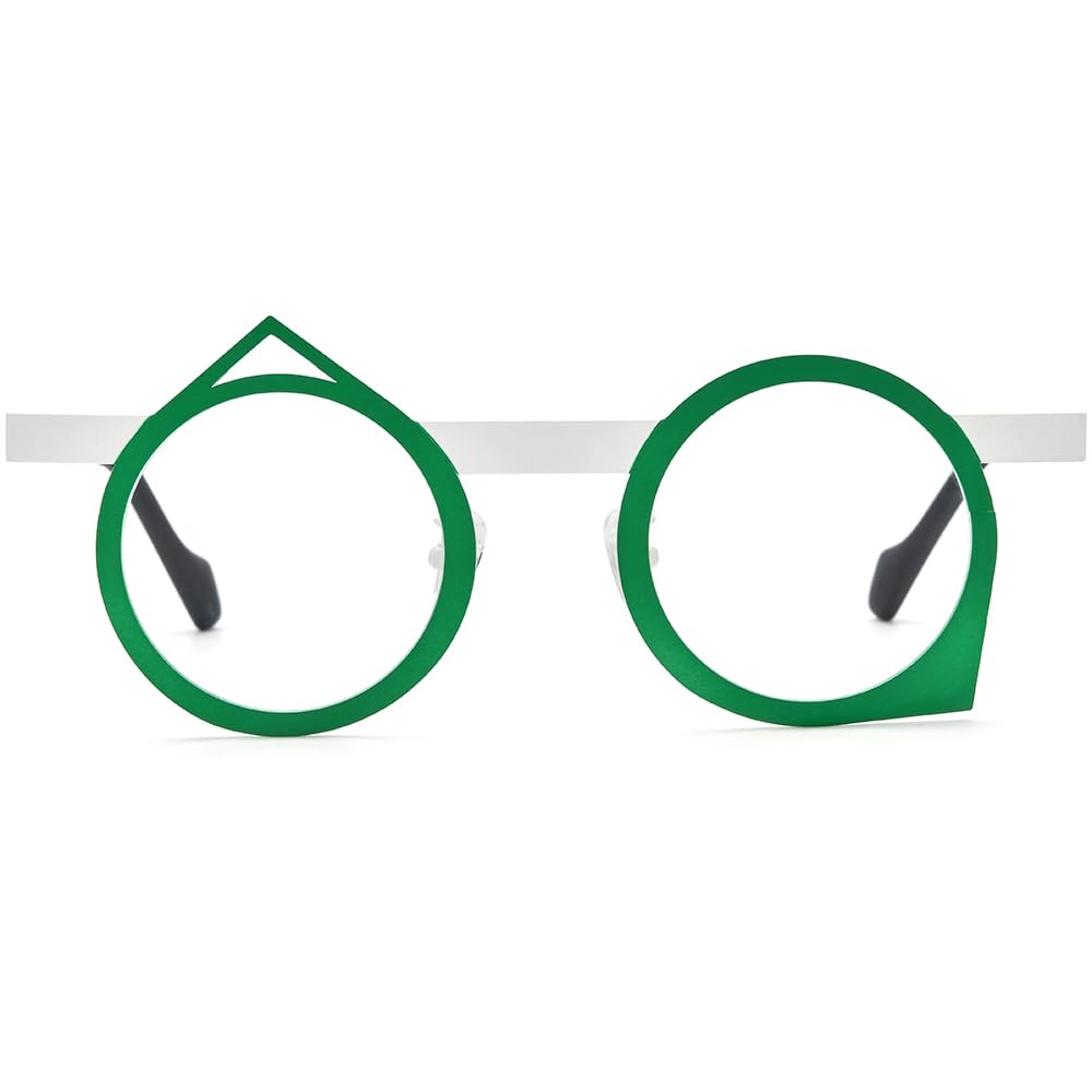 FONEX Colorful Pure Titanium Glasses Frame Women Retro Round Eyeglasses