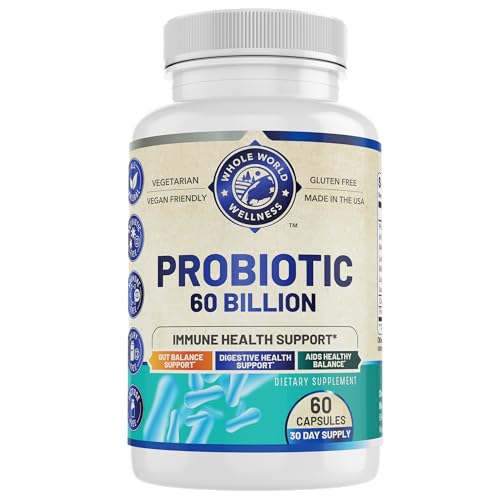 WHOLE WORLD WELLNESS Probiotic 60 Billion CFU/g | Immune, Digestive