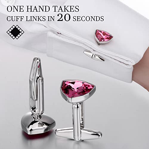 Swarovski Crystal Cuff Links And Tuxedo Studs For Men In Gift Box, Birthday Christmas Valentines Day Gifts, Mens Jewelry Or Accessories For Wedding Party #TOP2