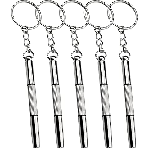 5Pcs Multifunction Eyeglass Screwdriver Mini 3 in 1 Eyeglass Screwdriver Sunglass Watch Repair Kit with Keychain Precision Screwdriver Glasses Repair Kit for Eyeglass Frames Sunglass Jewellery Watches Cover