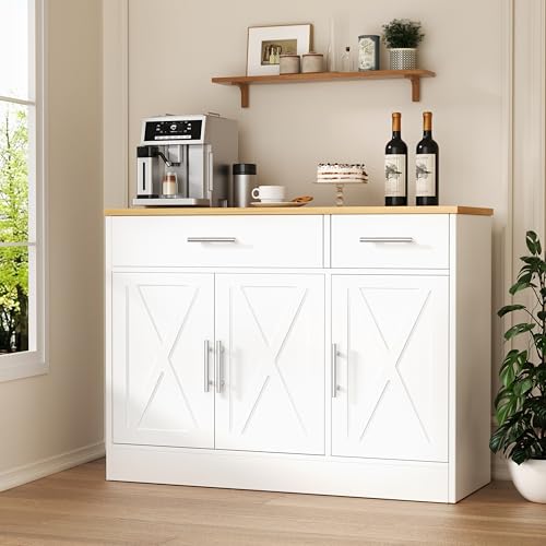Shintenchi 3 Doors Farmhouse Sideboard Buffet Cabinet,42