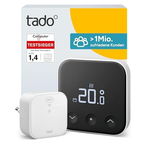 tado° Smartes Thermostat X – Starter Kit, verkabeltes Raumthermostat und Bridge X, Steuerung per App und Smart Speaker (Alexa, Siri, Google Assistant), DIY Installation, nicht kompatibel mit tado° V3+
