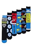 Hyp Men's Ted Lasso 6 Pack Multi Cartoon Crew Socks