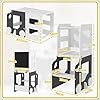 AIYAPLAY Torre de Aprendizaje Montessori 4 en 1 Taburete de Aprendizaje para Niños de +3 Años Convertible en Mesa y Silla con Pizarra de Doble Cara Barra de Seguridad 58x46x92 cm Blanco y Gris #2