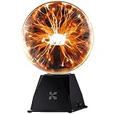 Katzco Orange Interactive Plasma Ball - 7.5 Inch - Nebula, Thunder Lightning, Plug-in - for Parties,...
